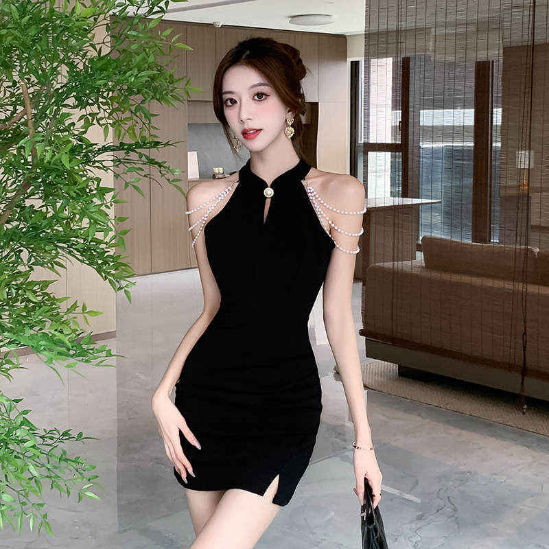 Spicegirl slim dress strapless pearl cheongsam