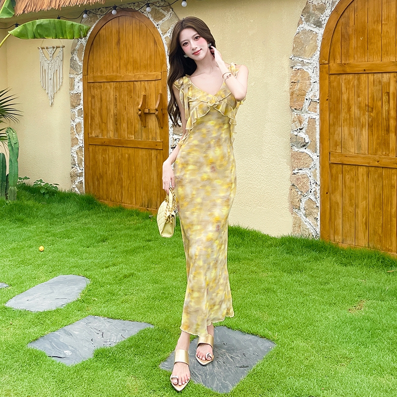 Temperament long dress vacation dress for women