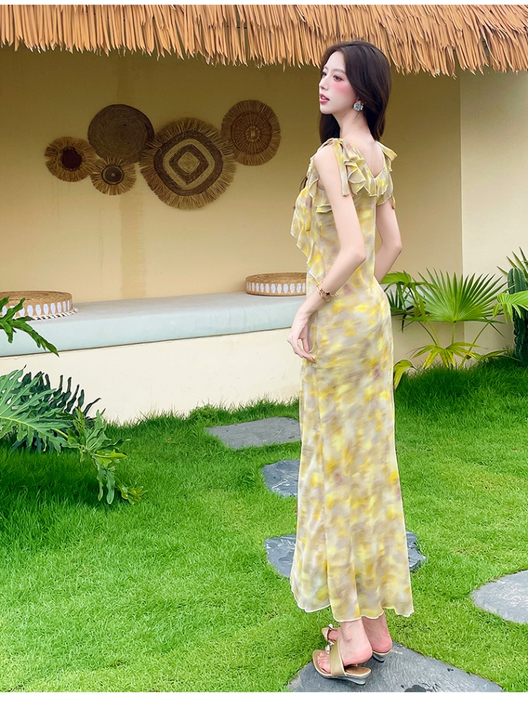 Temperament long dress vacation dress for women