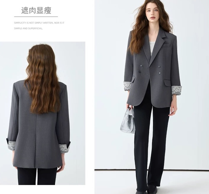 City Casual tops gray spring and autumn coat for women