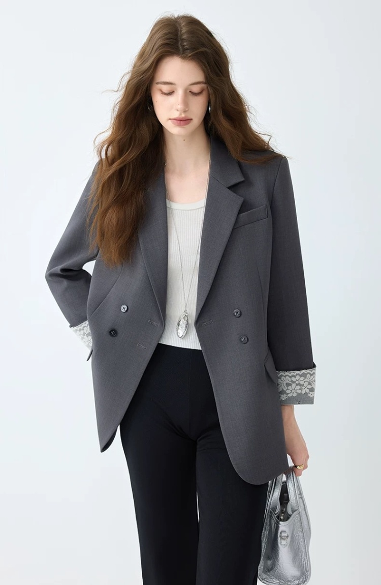 City Casual tops gray spring and autumn coat for women