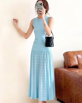 European style long dress sleeveless dress for women