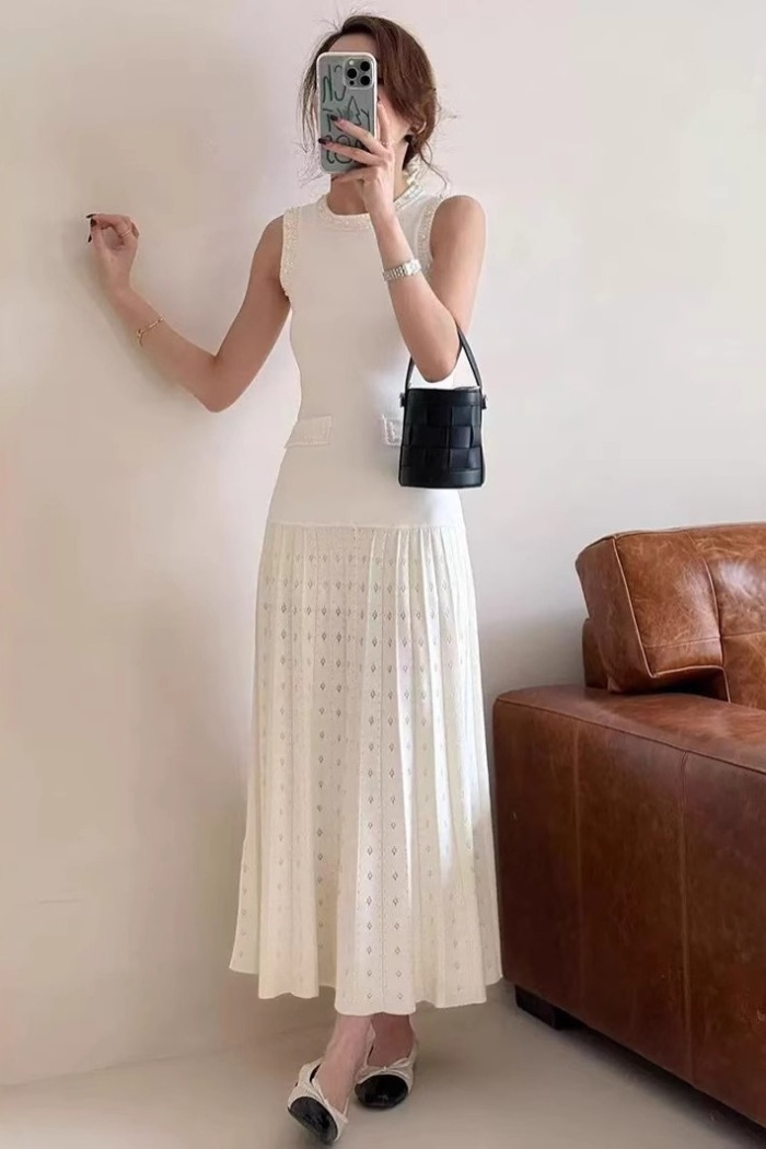 European style long dress sleeveless dress for women