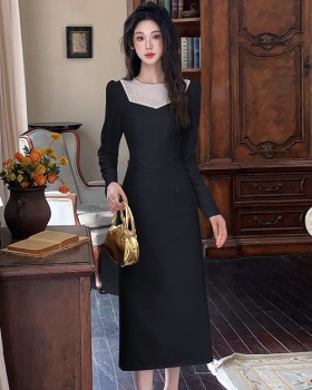 Beading generous slim spring temperament dress for women