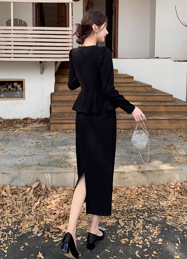 Ladies beading temperament show young splice dress