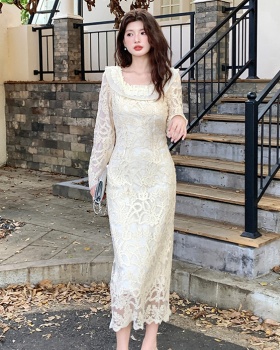 Sexy ladies dress lotus leaf edges elegant long dress