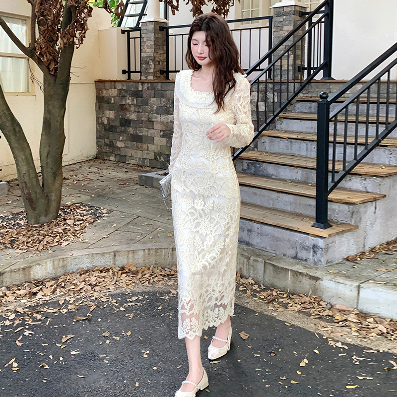 Sexy ladies dress lotus leaf edges elegant long dress