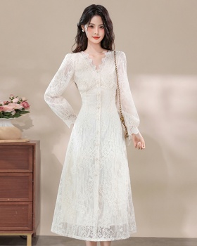 Lace tender dress Korean style temperament long dress
