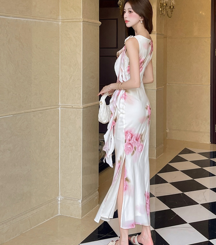 France style sexy slim summer tender Casual dress