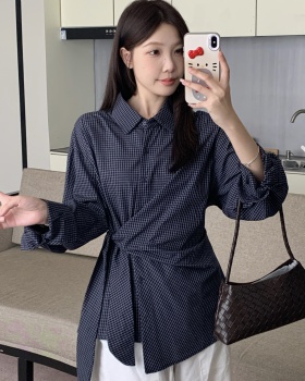 Niche irregular tops spring bandage shirt for women