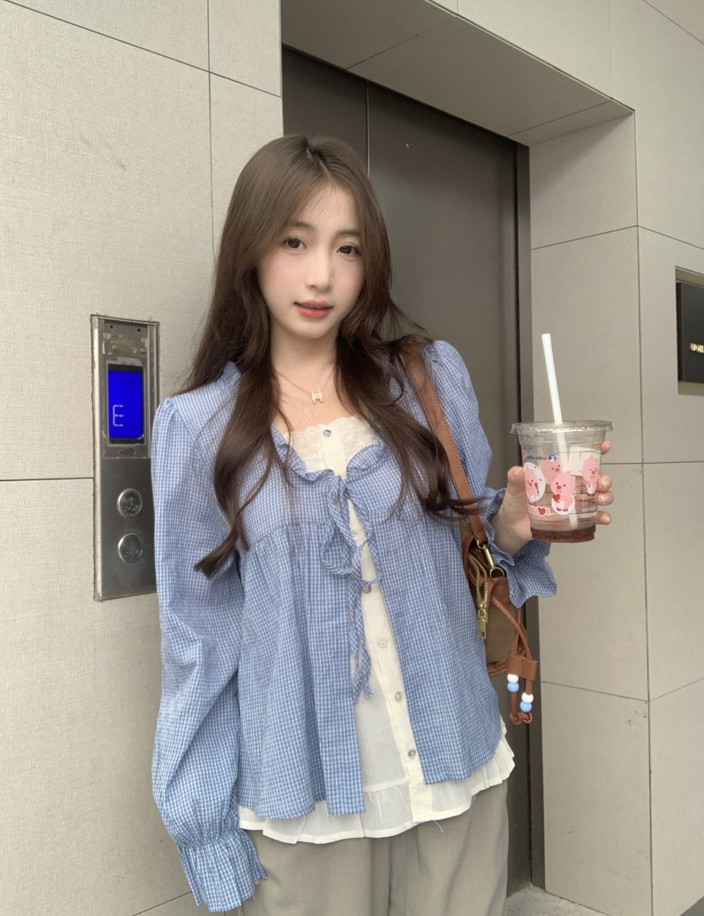 Korean style Pseudo-two show young frenum tops