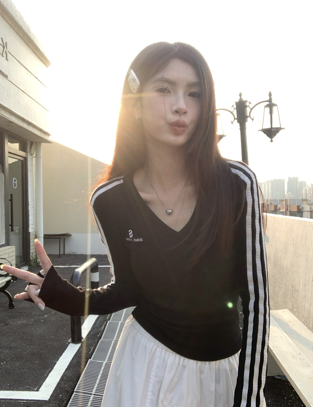 Embroidered spicegirl T-shirt letters tops for women