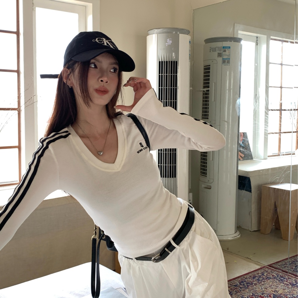 Embroidered spicegirl T-shirt letters tops for women