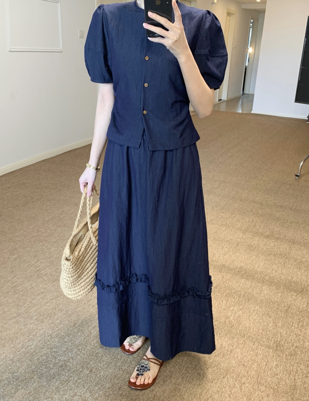 Splice slim skirt France style small shirt a set