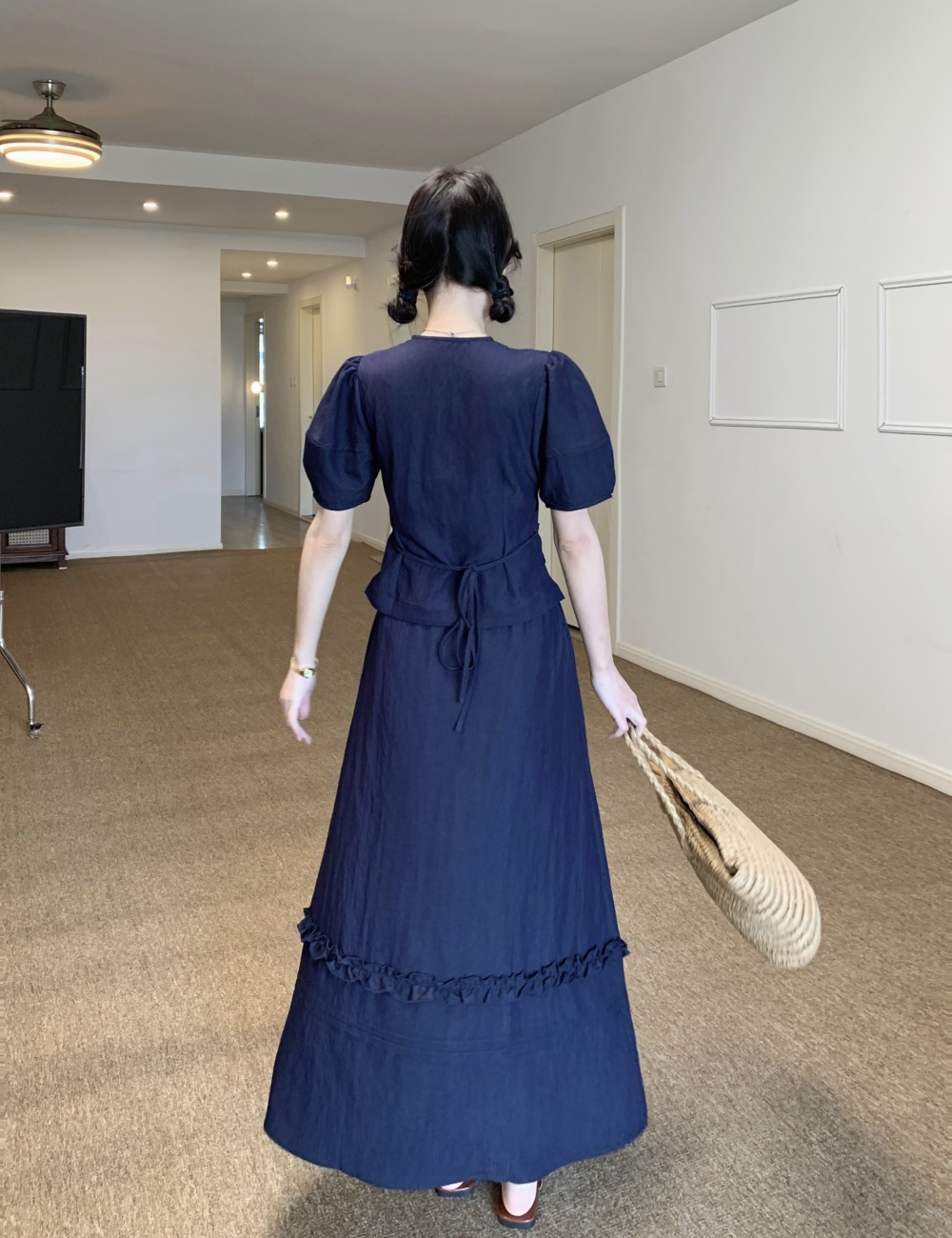 Splice slim skirt France style small shirt a set