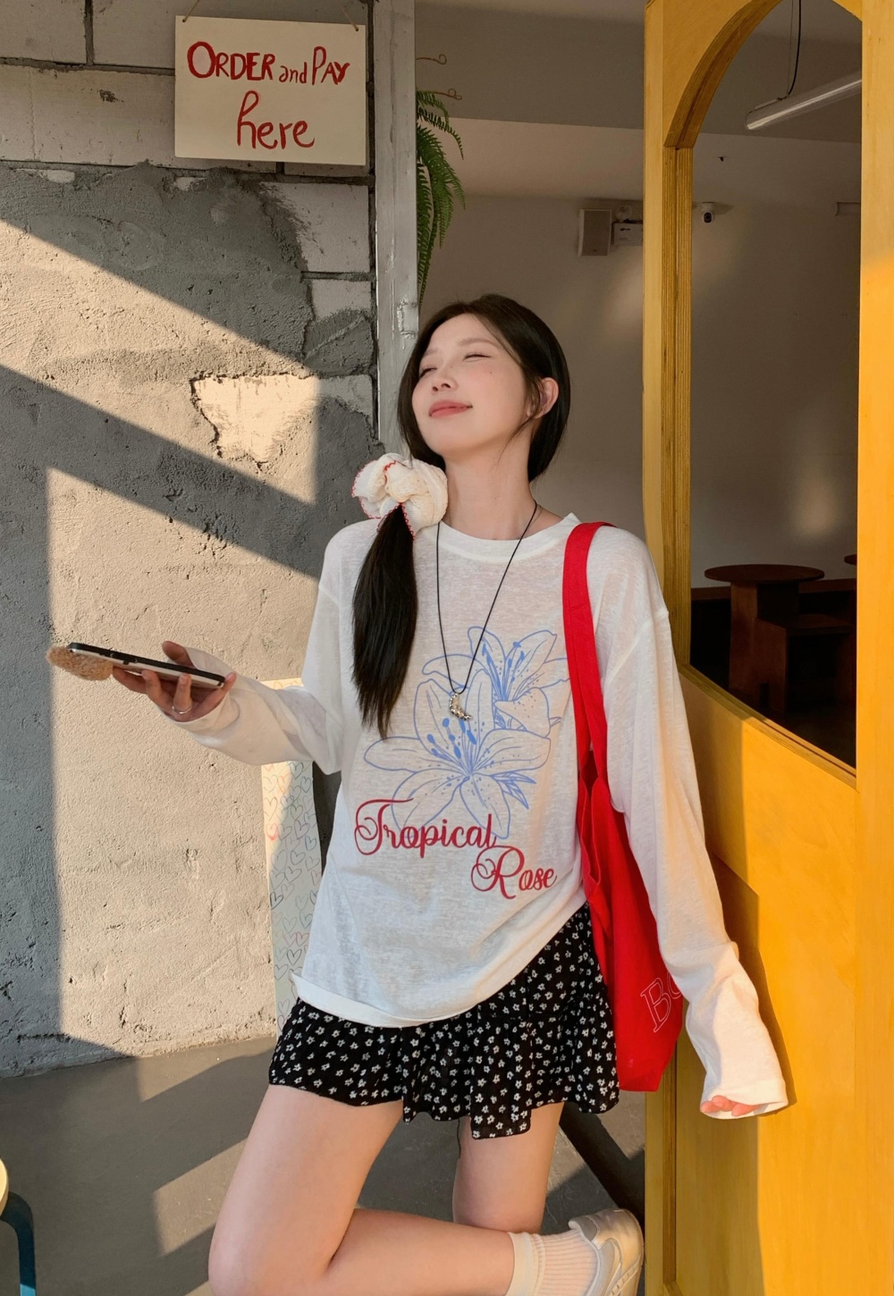 Summer white large yard T-shirt sunscreen Korean style tops