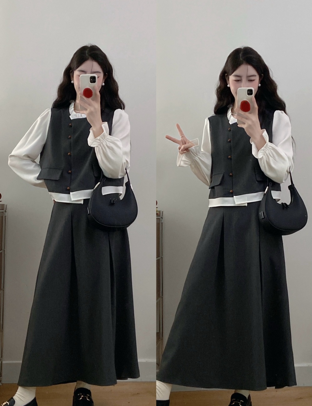Spring fat short skirt Korean style tops a set for women
