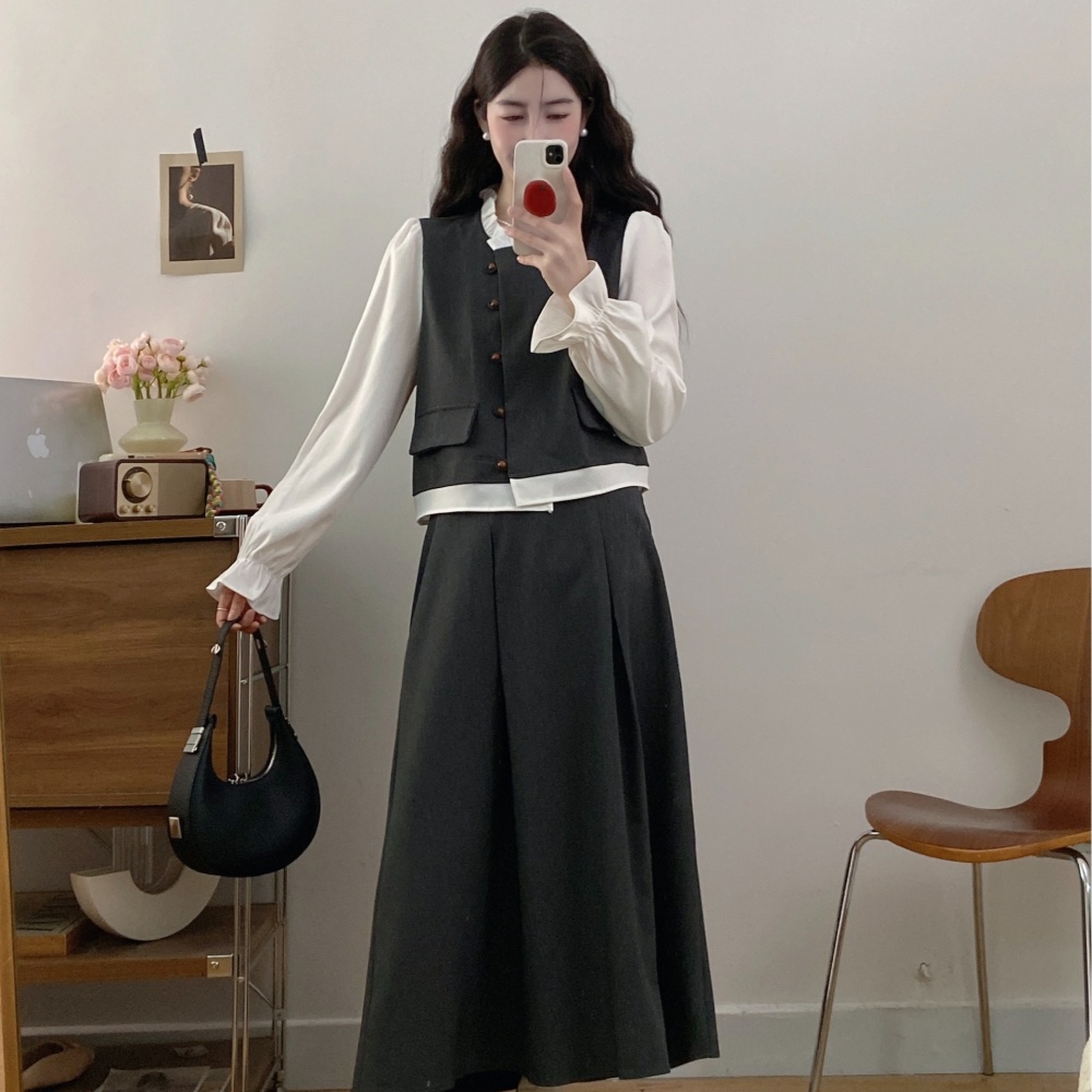 Spring fat short skirt Korean style tops a set for women