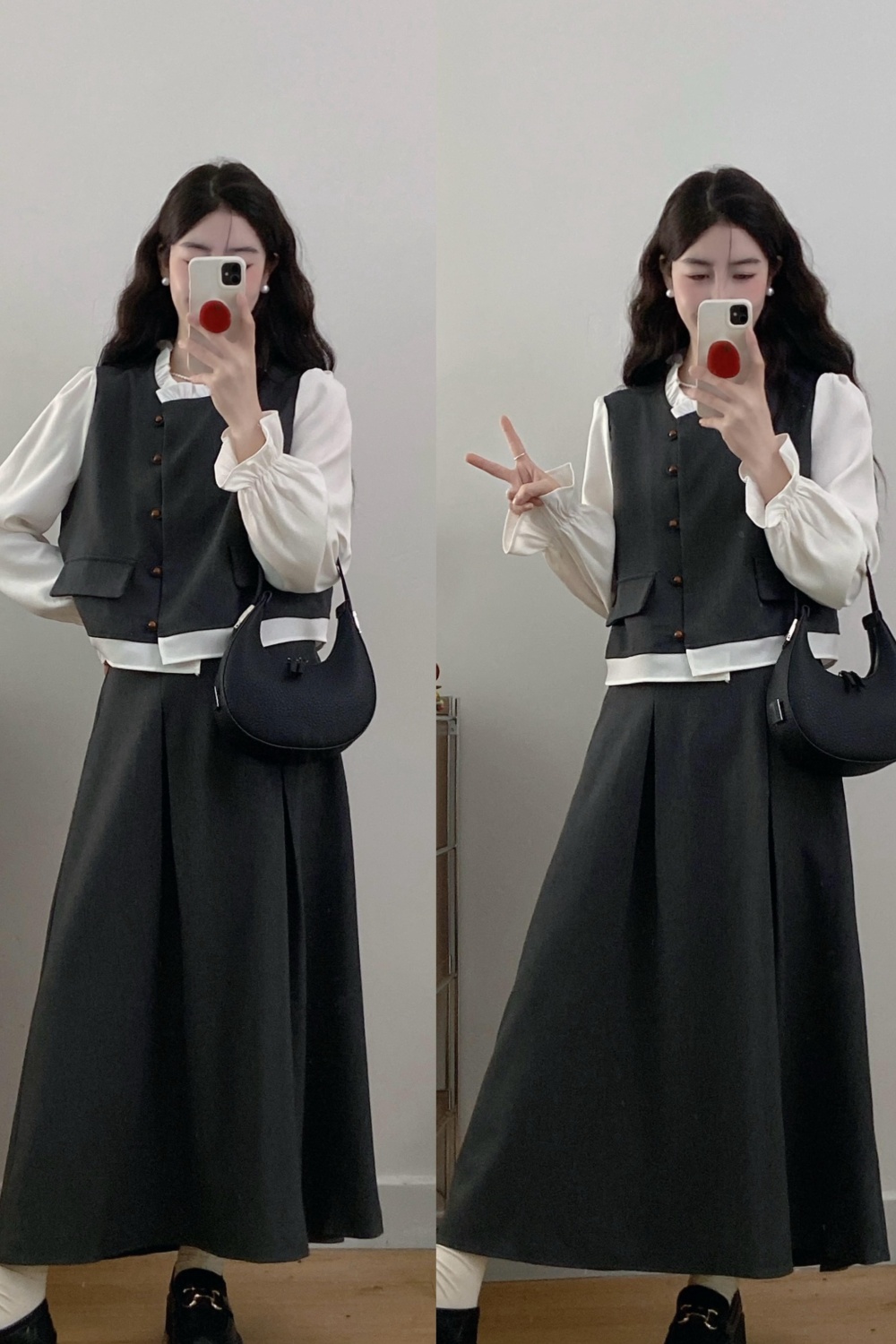 Spring fat short skirt Korean style tops a set for women