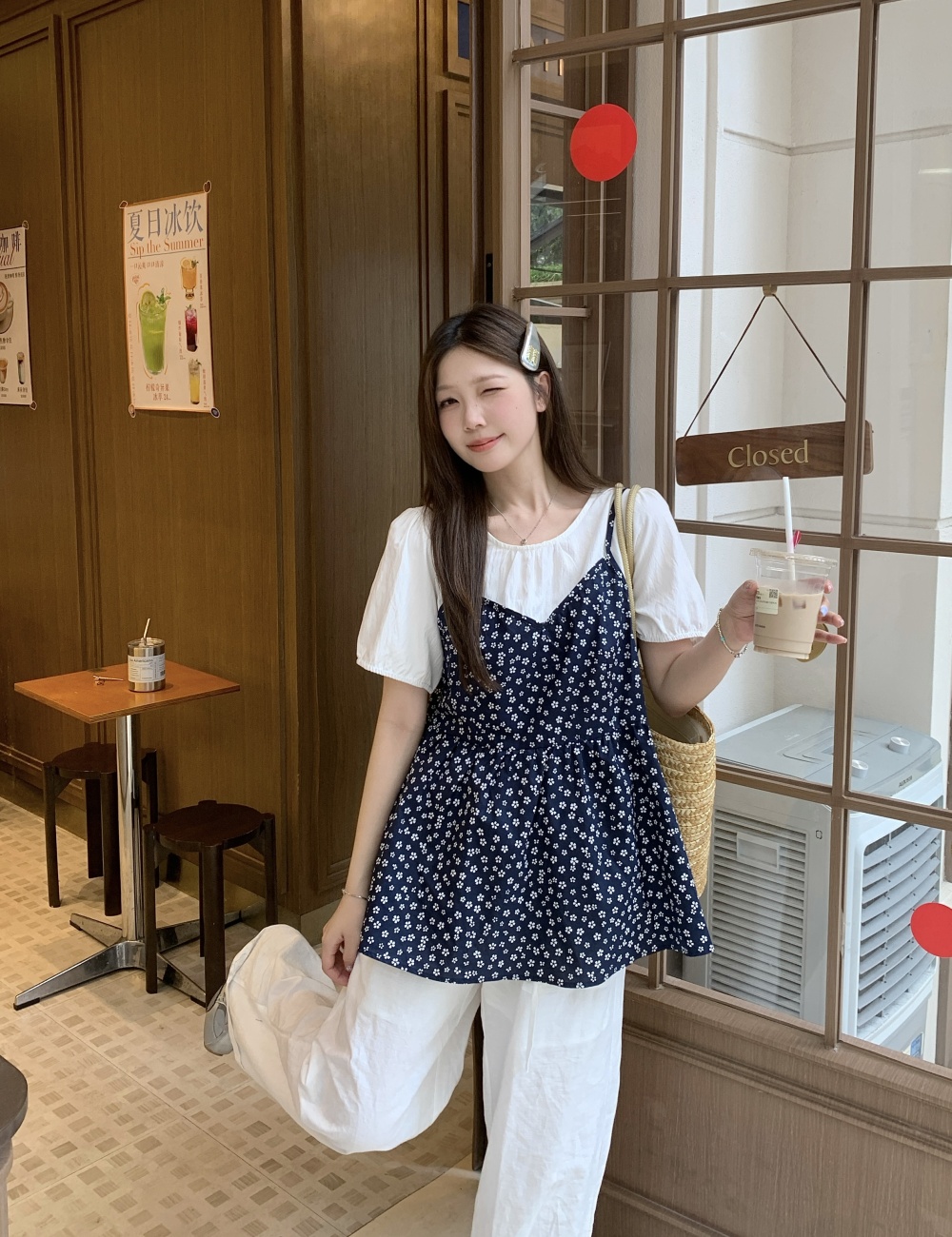 Sling Korean style large yard tops summer floral shirt