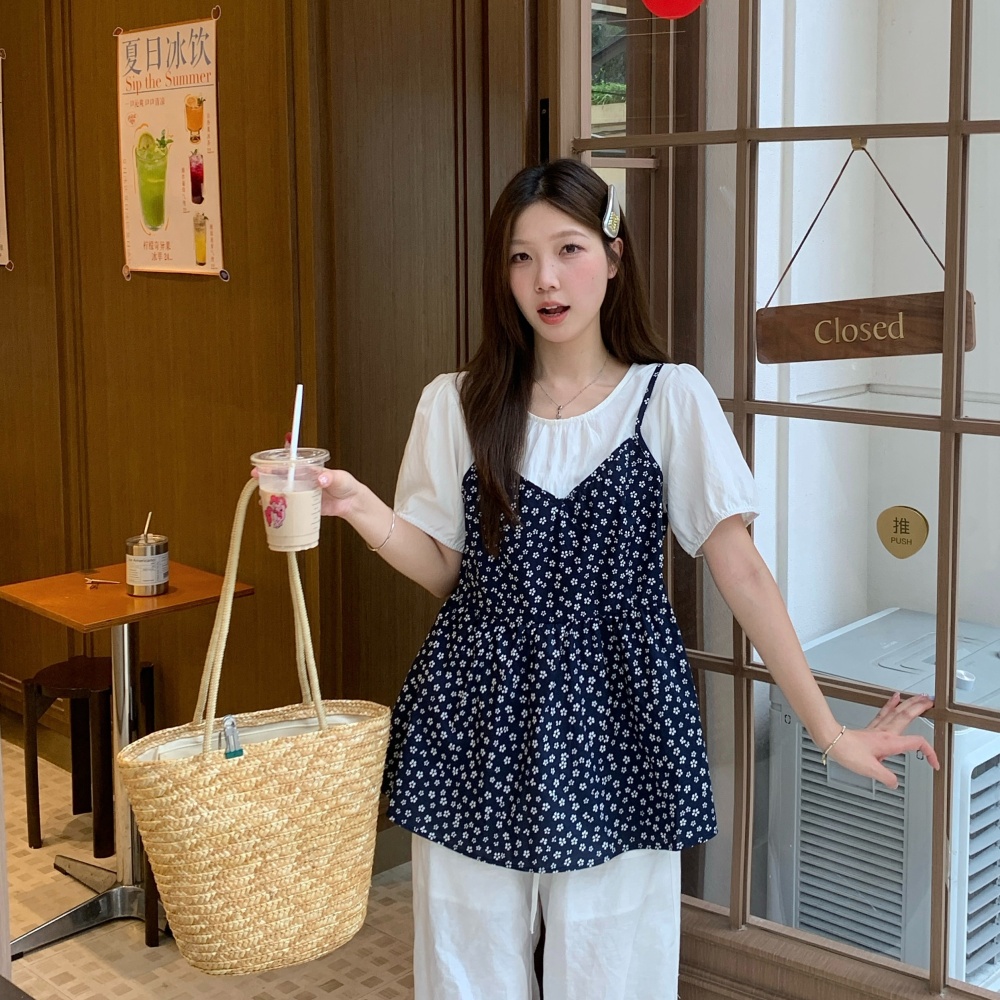 Sling Korean style large yard tops summer floral shirt