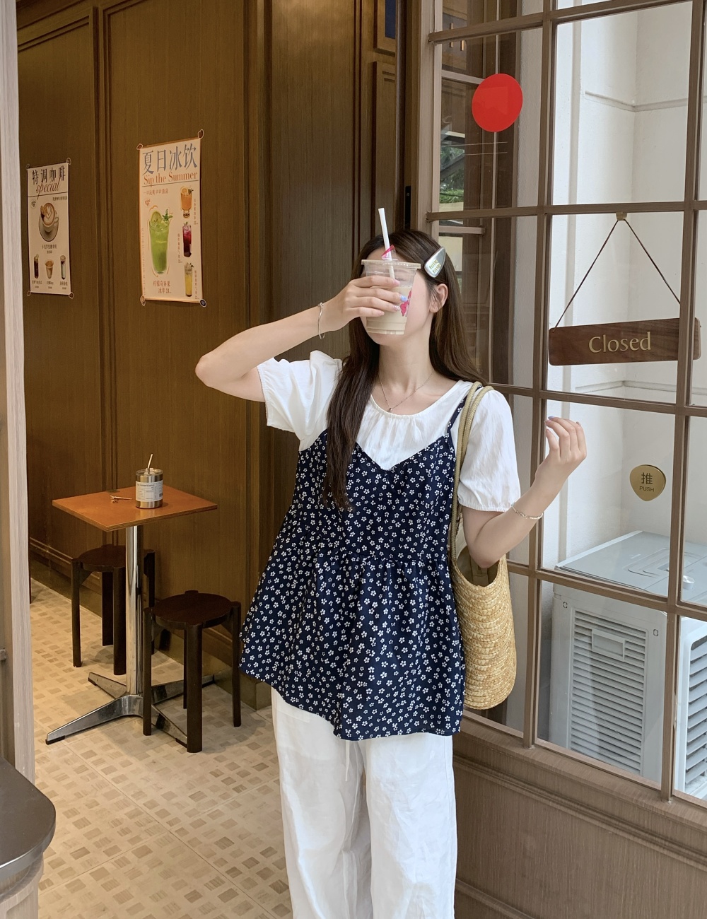 Sling Korean style large yard tops summer floral shirt