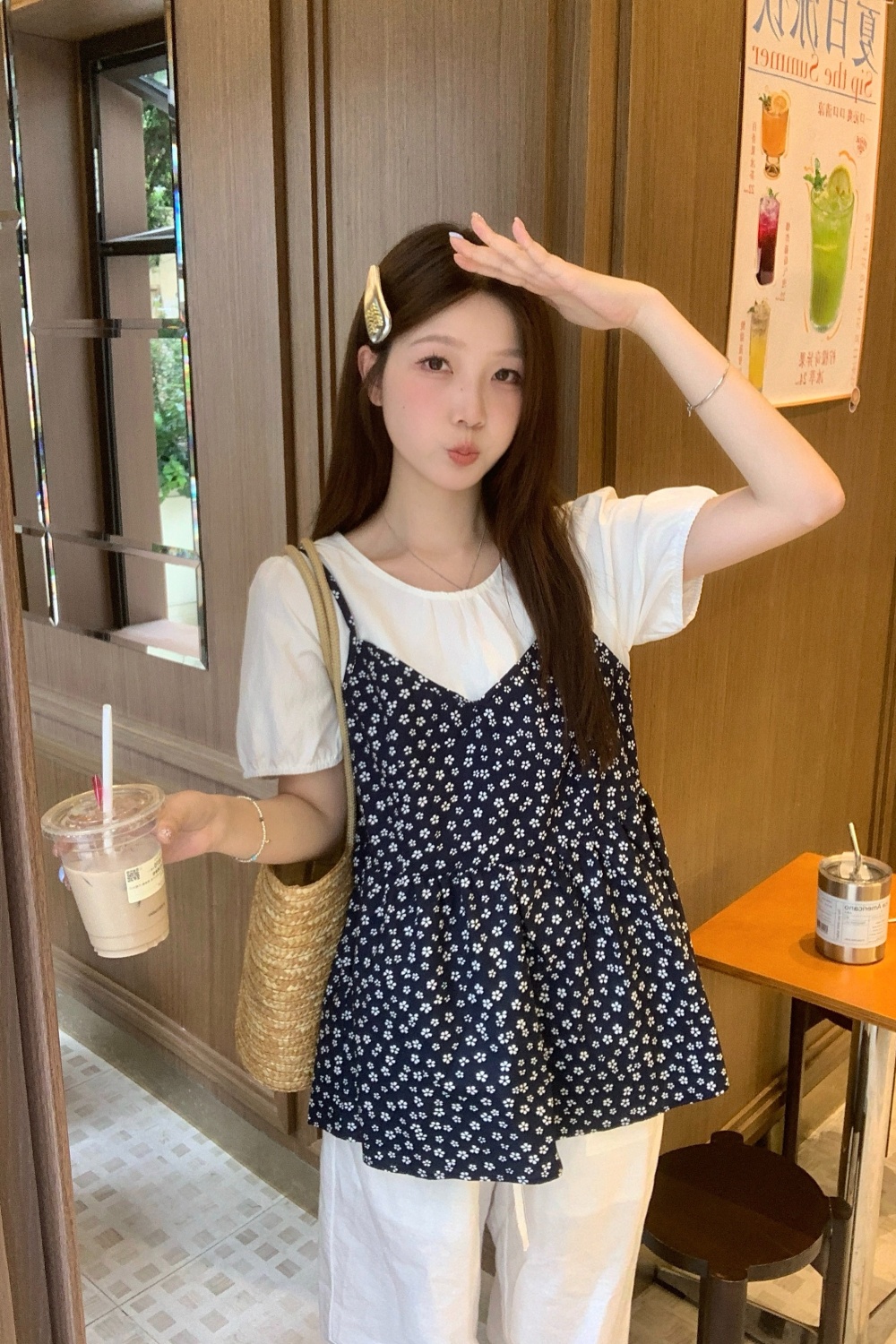 Sling Korean style large yard tops summer floral shirt