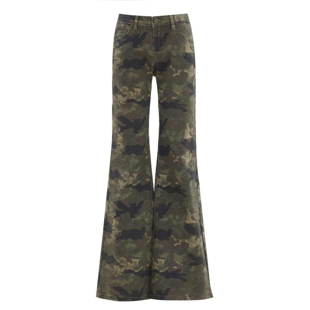 Denim flare pants American style long pants for women