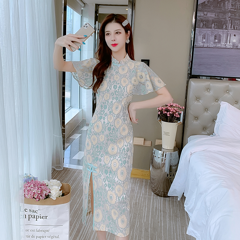 Lace France style dress retro fashion cheongsam