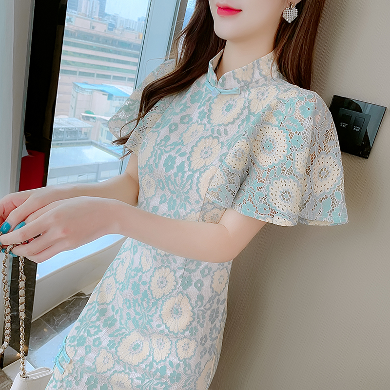 Lace France style dress retro fashion cheongsam