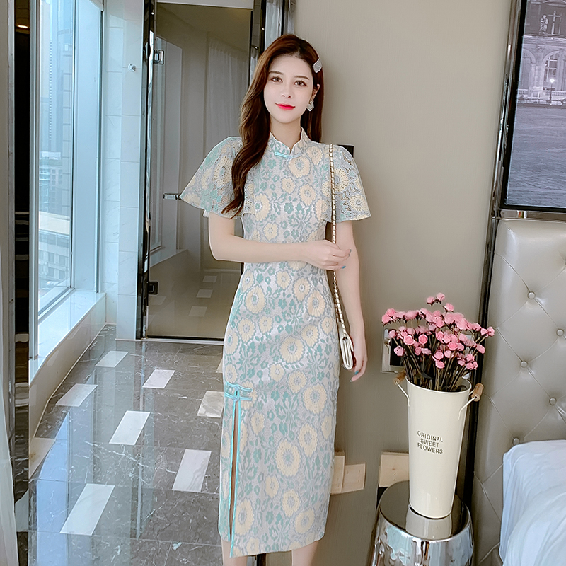 Lace France style dress retro fashion cheongsam