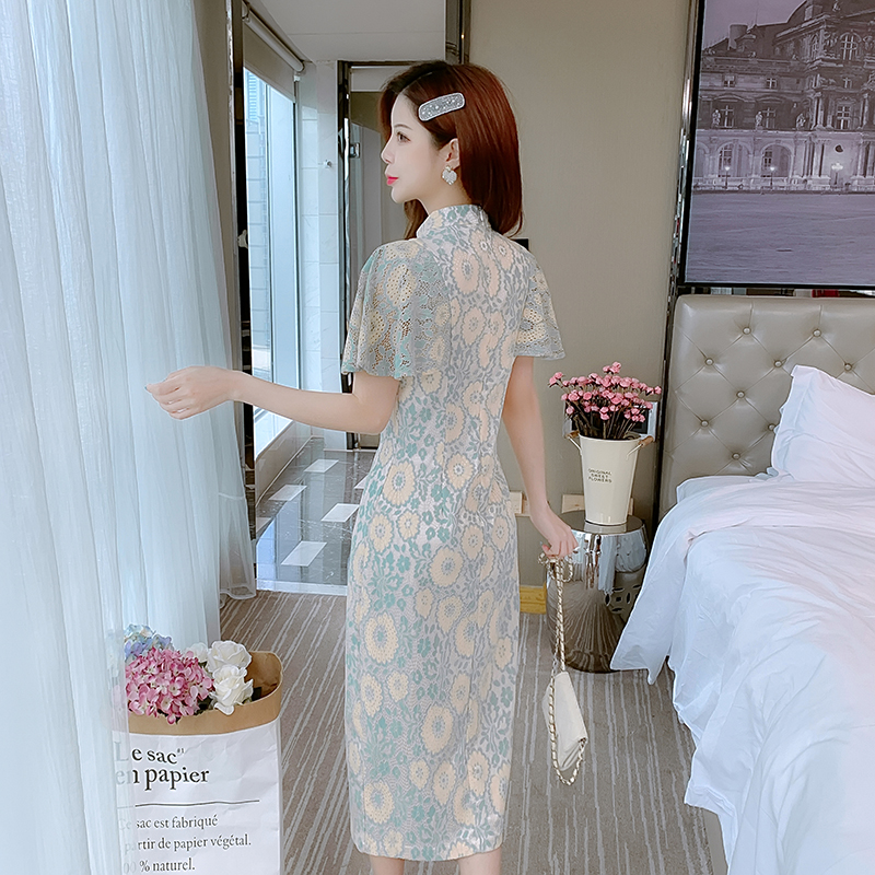 Lace France style dress retro fashion cheongsam