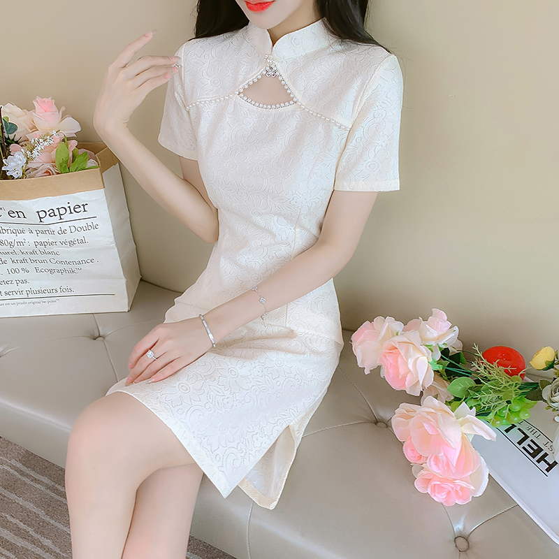 France style light Chinese style dress maiden retro cheongsam