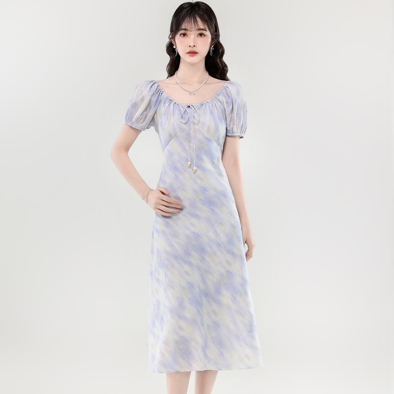 Frenum puff sleeve fashion summer dress for women