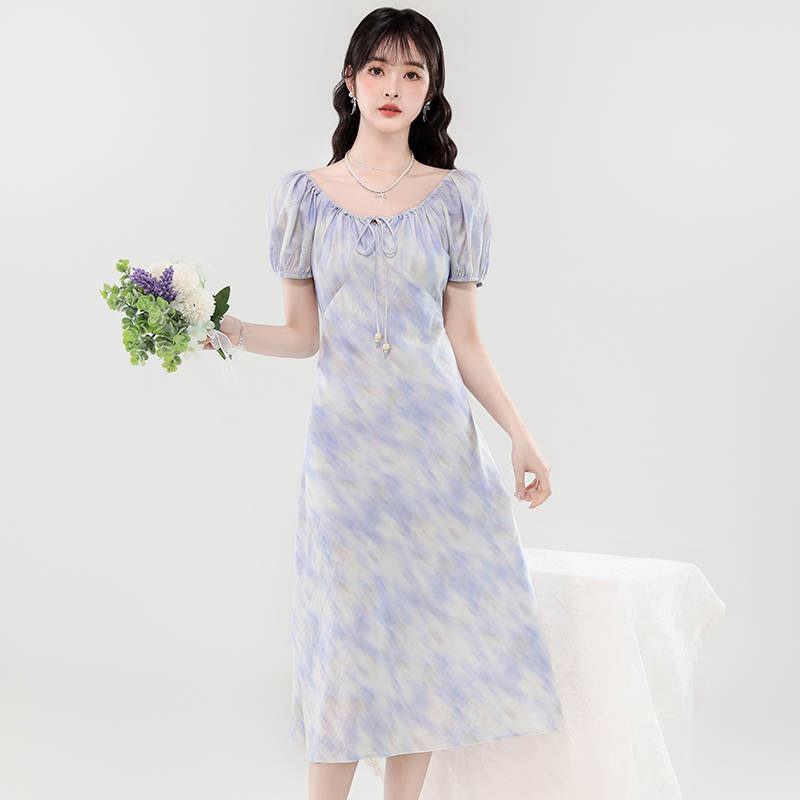 Frenum puff sleeve fashion summer dress for women