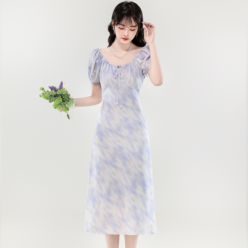 Frenum puff sleeve fashion summer dress for women