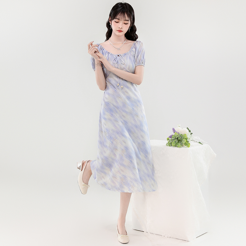 Frenum puff sleeve fashion summer dress for women