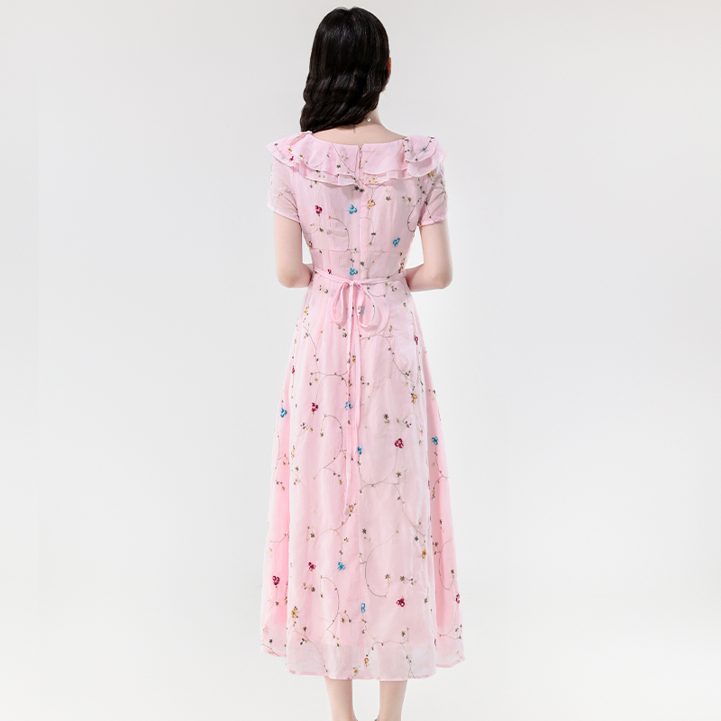 Flowers France style dress sweet long dress for women