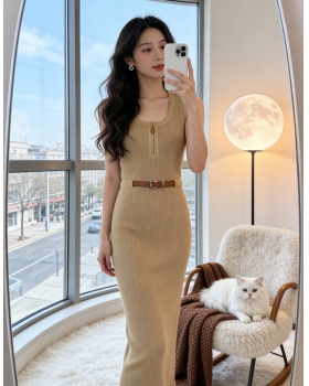 Zip summer vest enticement slim long dress for women