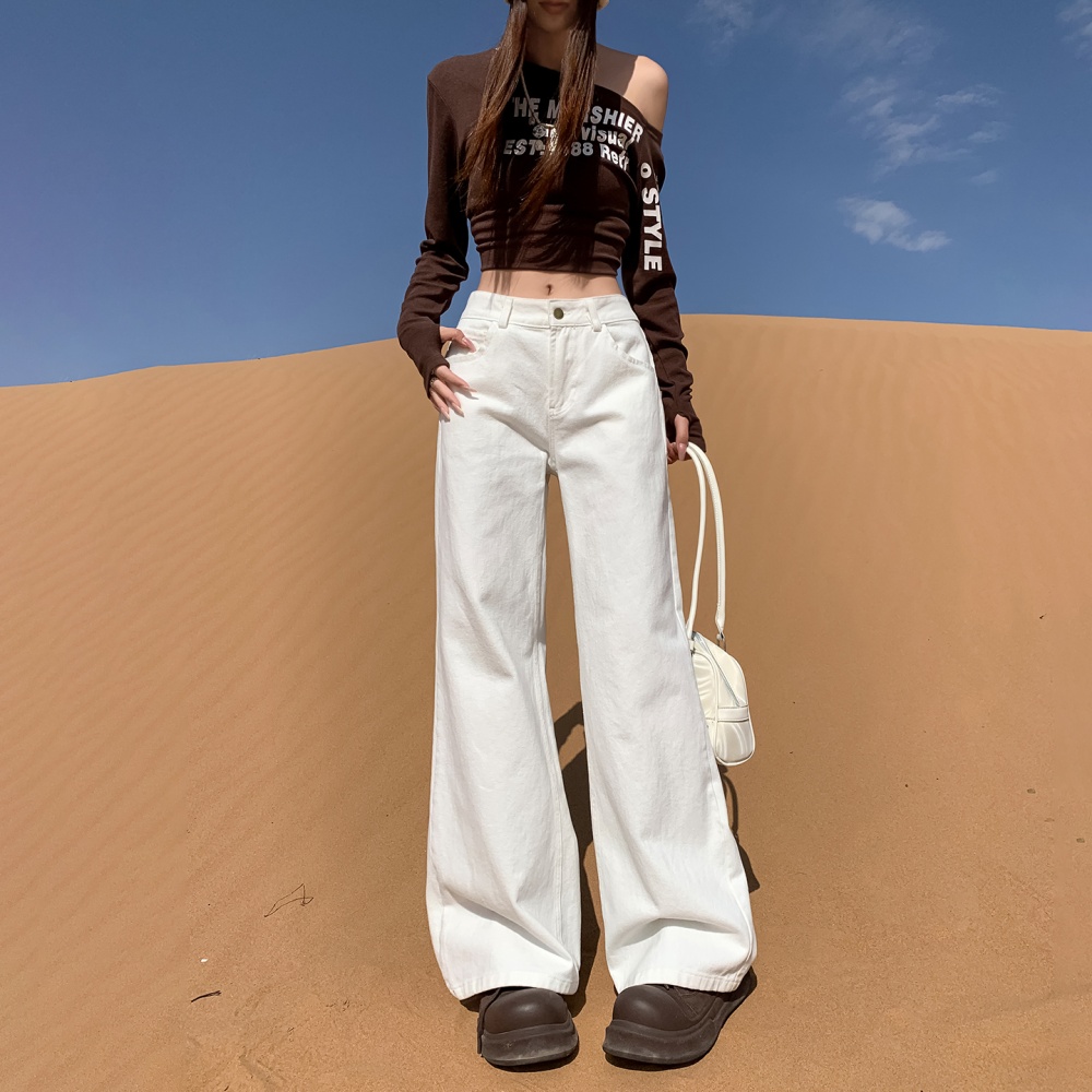 Khaki jeans spring and summer pants for women