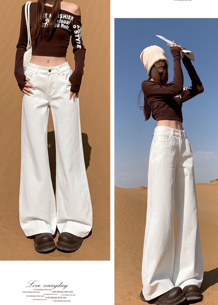 Khaki jeans spring and summer pants for women