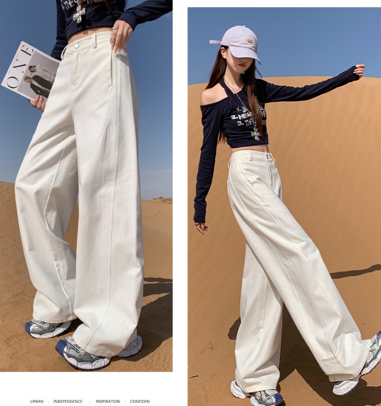 Spring and summer wide leg pants jeans for women