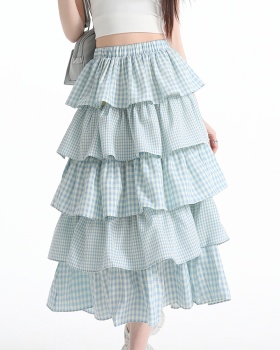 Cake sweet summer plaid skirt for women