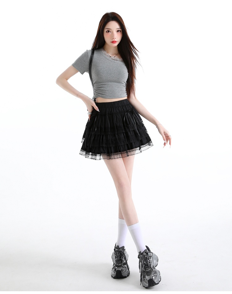 A-line lace cake short skirt summer high waist skirt for women