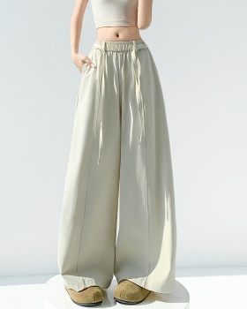 Casual lazy washed wide leg pants straight drape pants