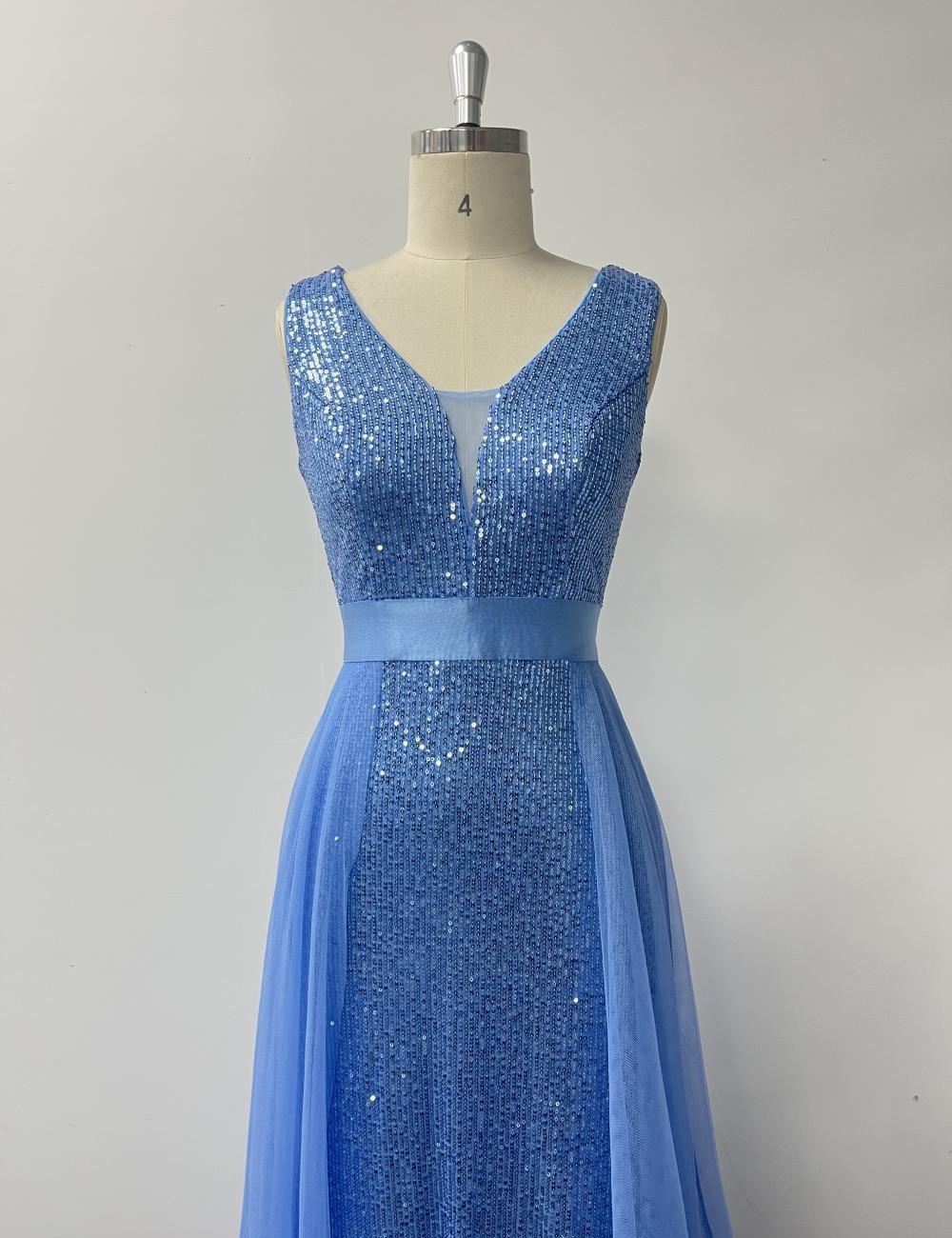 Lined V-neck evening dress fashion dress