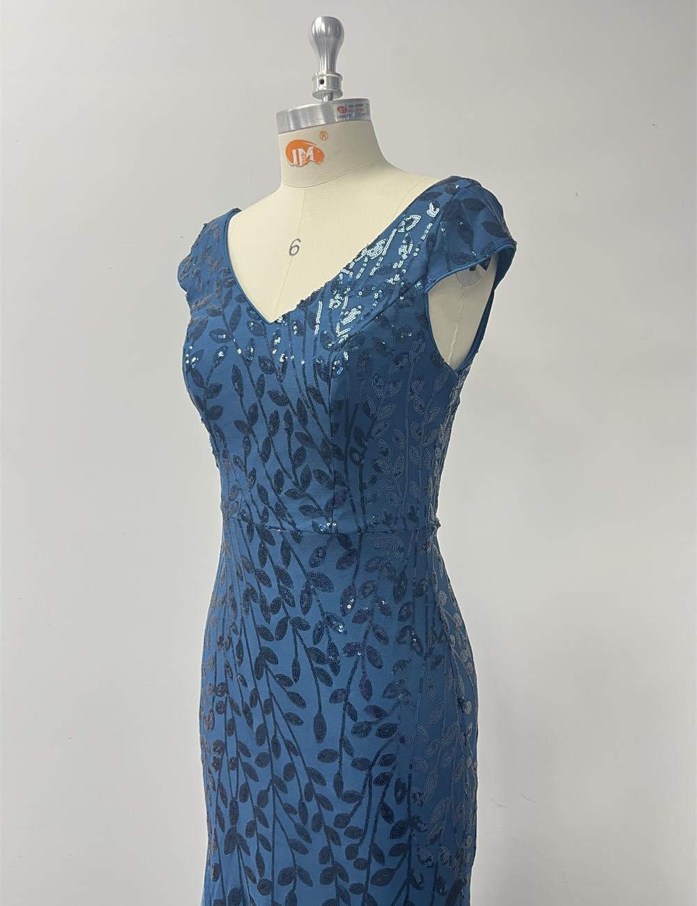 V-neck European style dress party mermaid evening dress