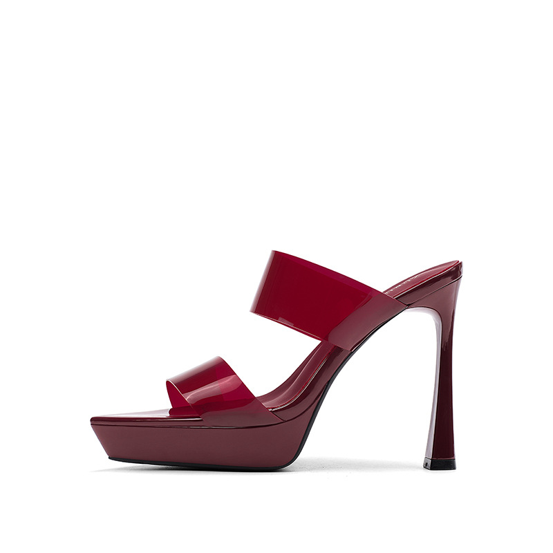 High-heeled platform temperament slippers for women