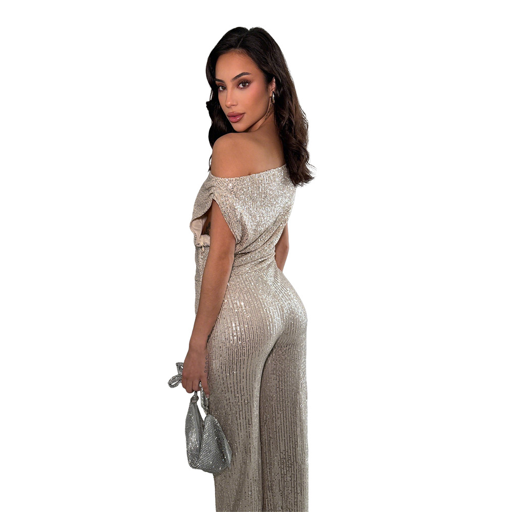 European style evening dress sleeveless jumpsuit for women