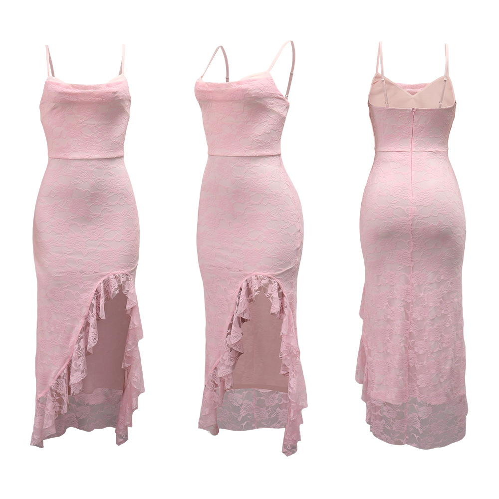 European style sexy dress split long dress for women